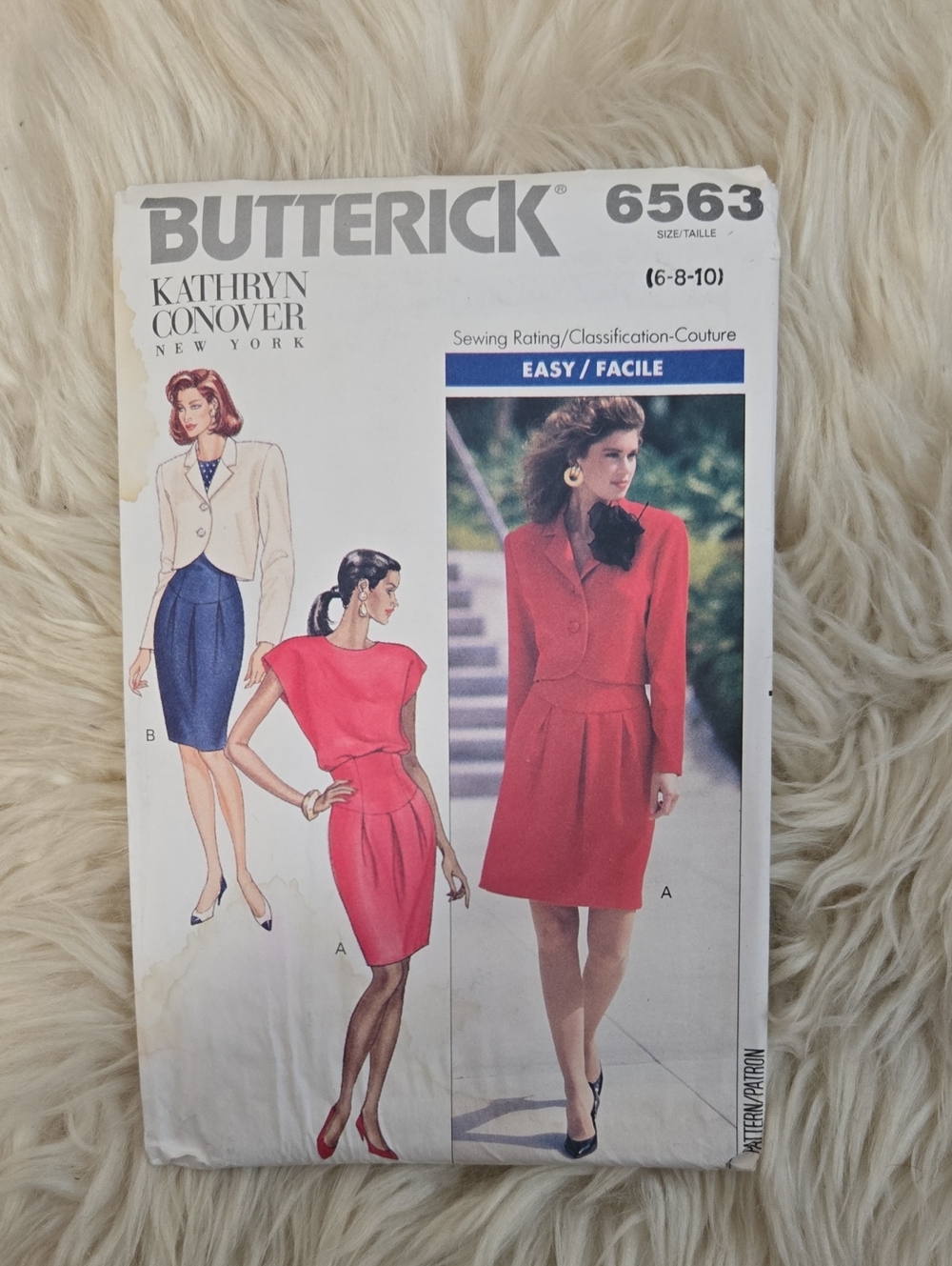Butterick Vintage Kathryn Conover Jacket Skirt Top Sewing Pattern 6563